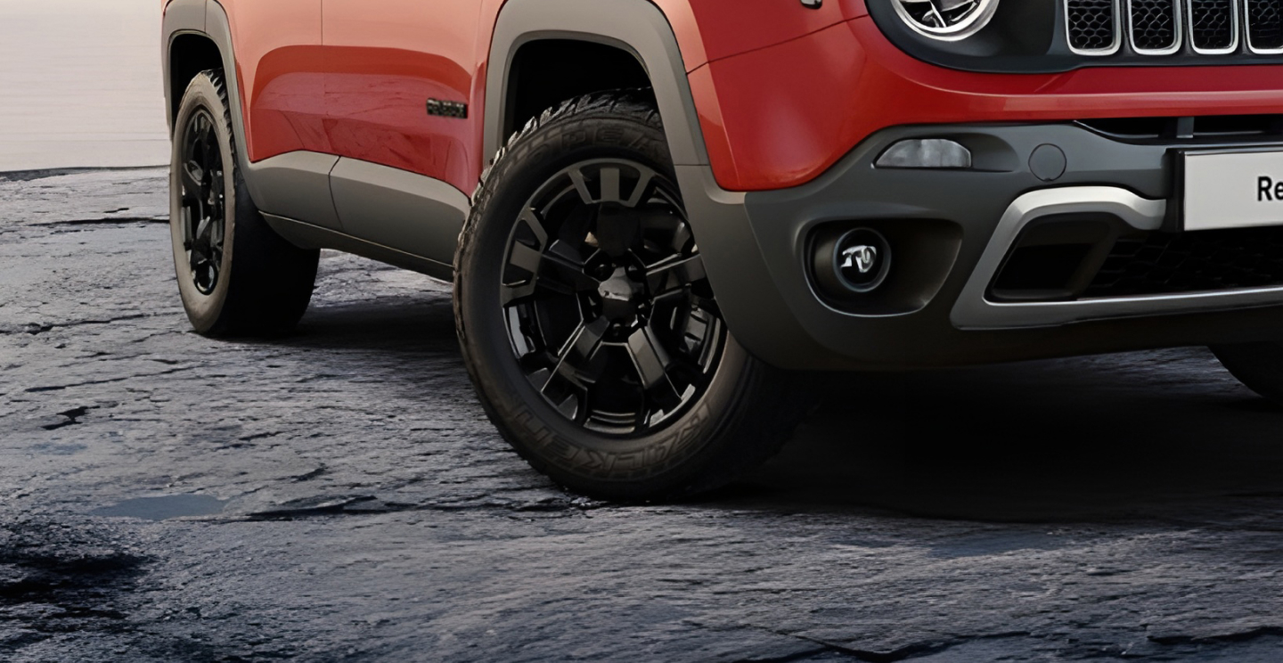 Roues robustes et jantes en alliage du Jeep Renegade