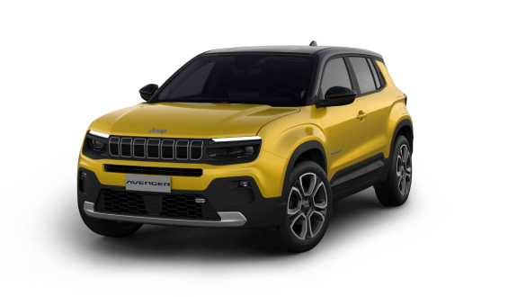 Jeep Avenger jaune montrant son design élégant et robuste