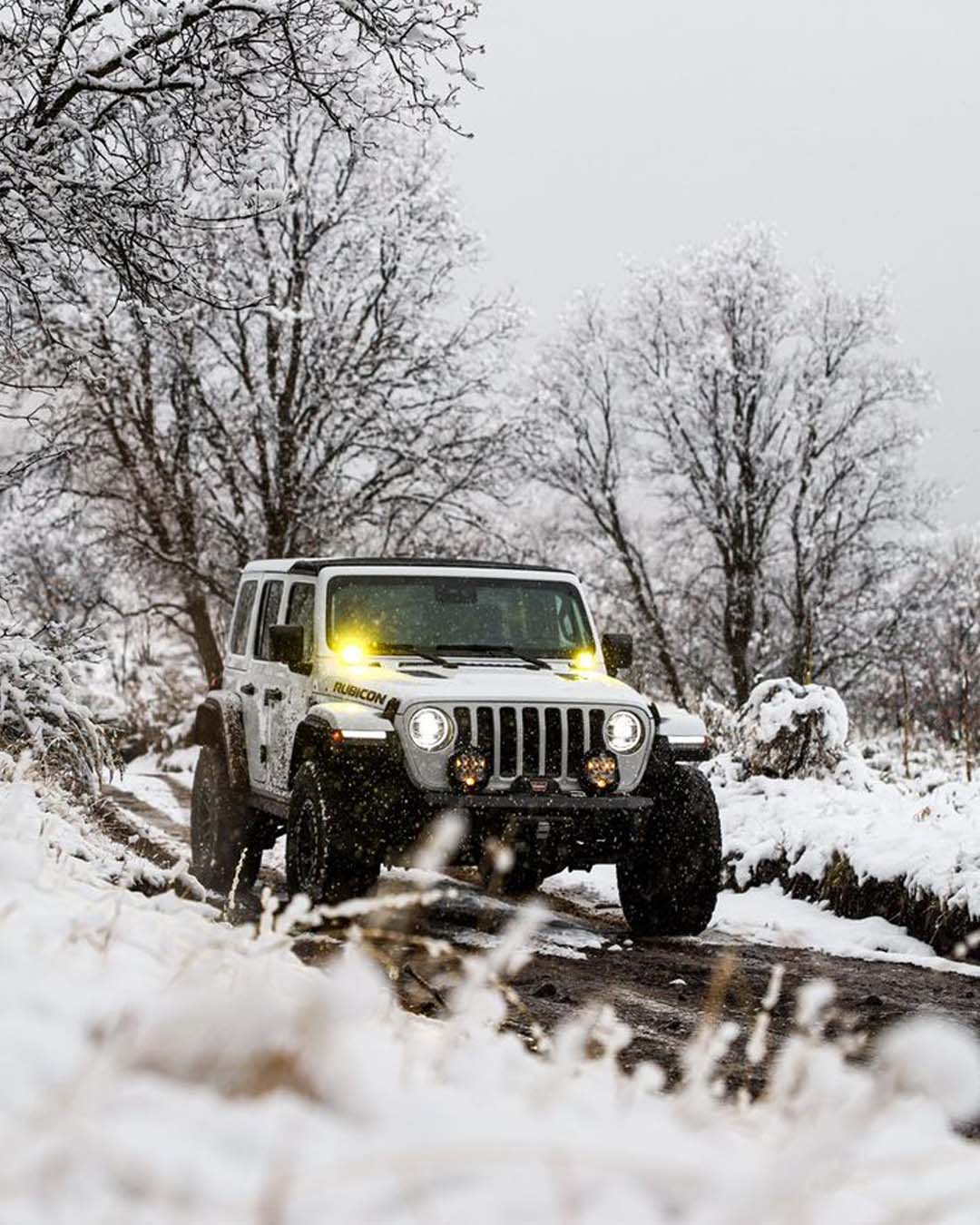 le traineau jeep® est arrive . joyeux noel a tous les jeepers @sage8studiosjeep jeepwrangler jeepwinter sedeplacermoinspolluer