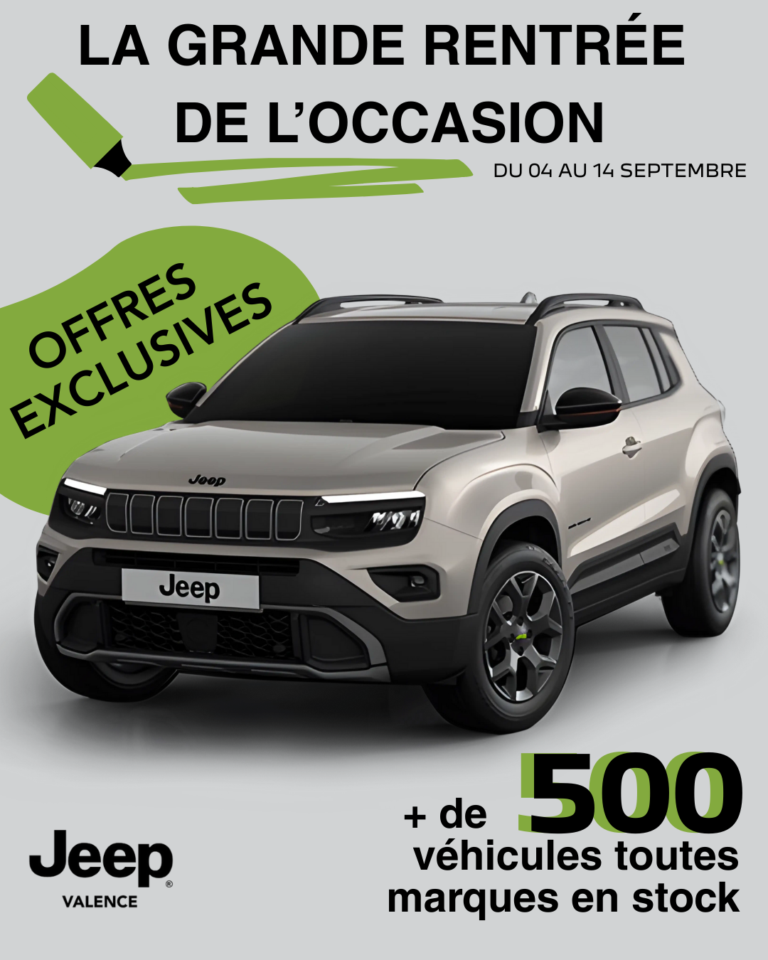 la grande rentrée de l'occasion jeep valence
